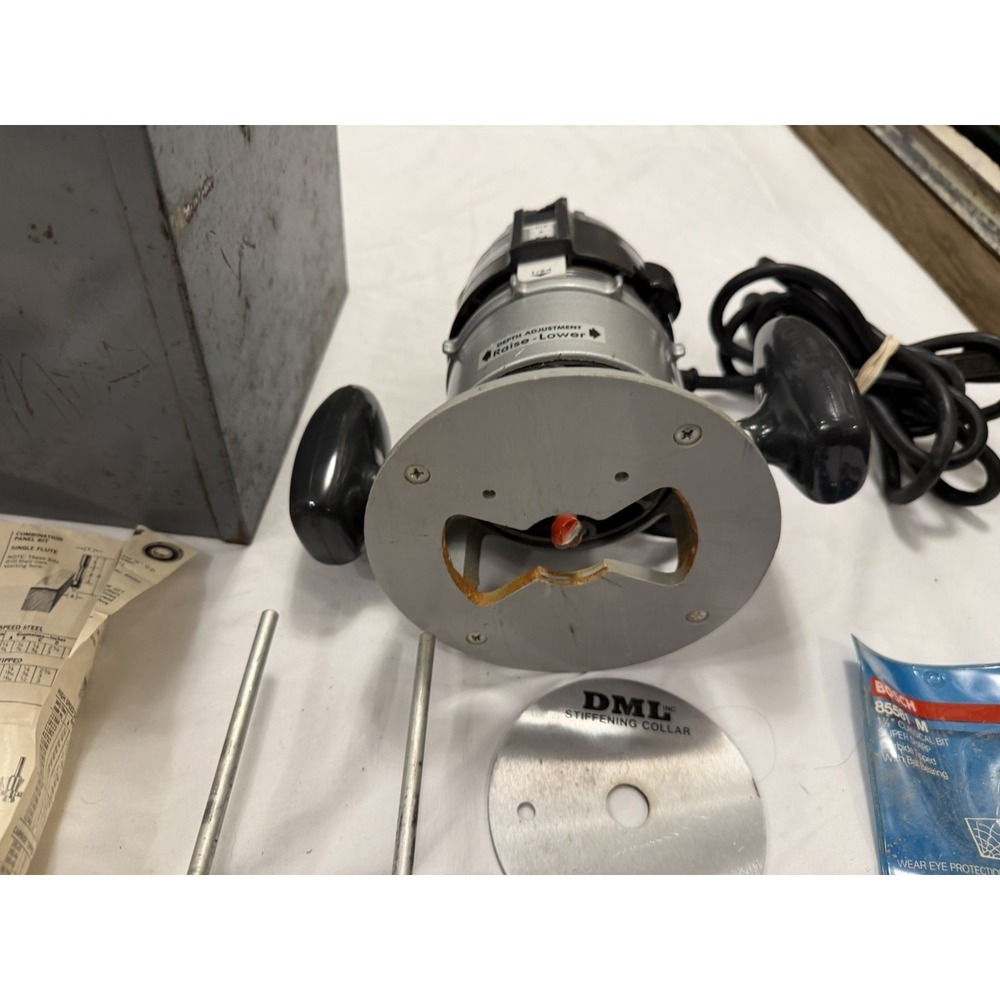 Skil 295 Router 22,500 RPM 5.5 AMPS Tested Lot Of 20+ Router Bits Metal Case - Picture 2 of 15
